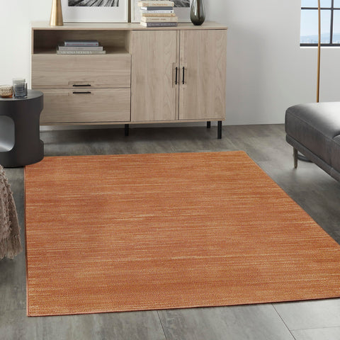 Nourison alfombra rust vista frontal mostrando color y acabado, aporta calidez