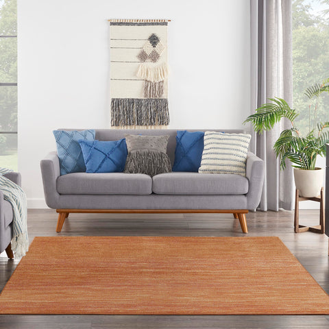 Nourison macro textura de fibras rust, aspecto suave y resistente