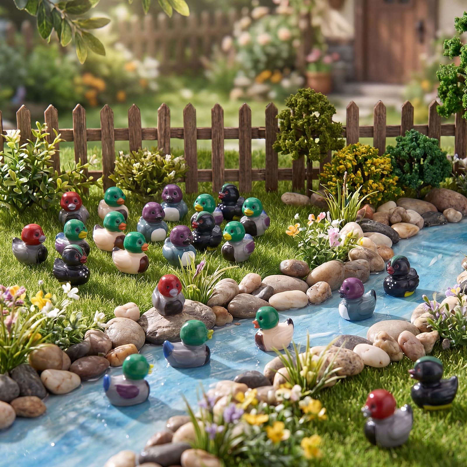 Novabright mini patos colocados en maceta aportando encanto a plantas pequeñas