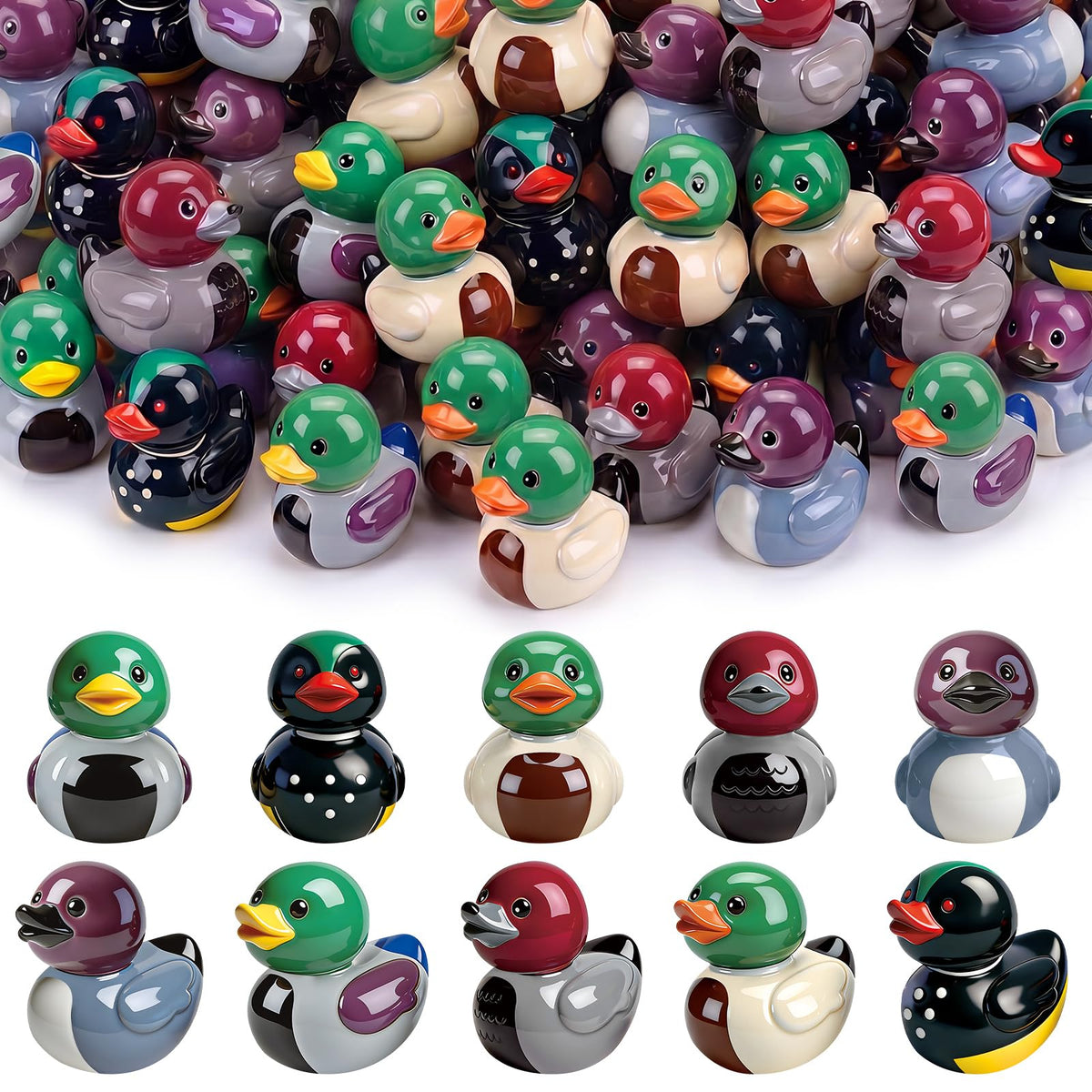 Novabright vista frontal del paquete con patos mini para fiestas y manualidades