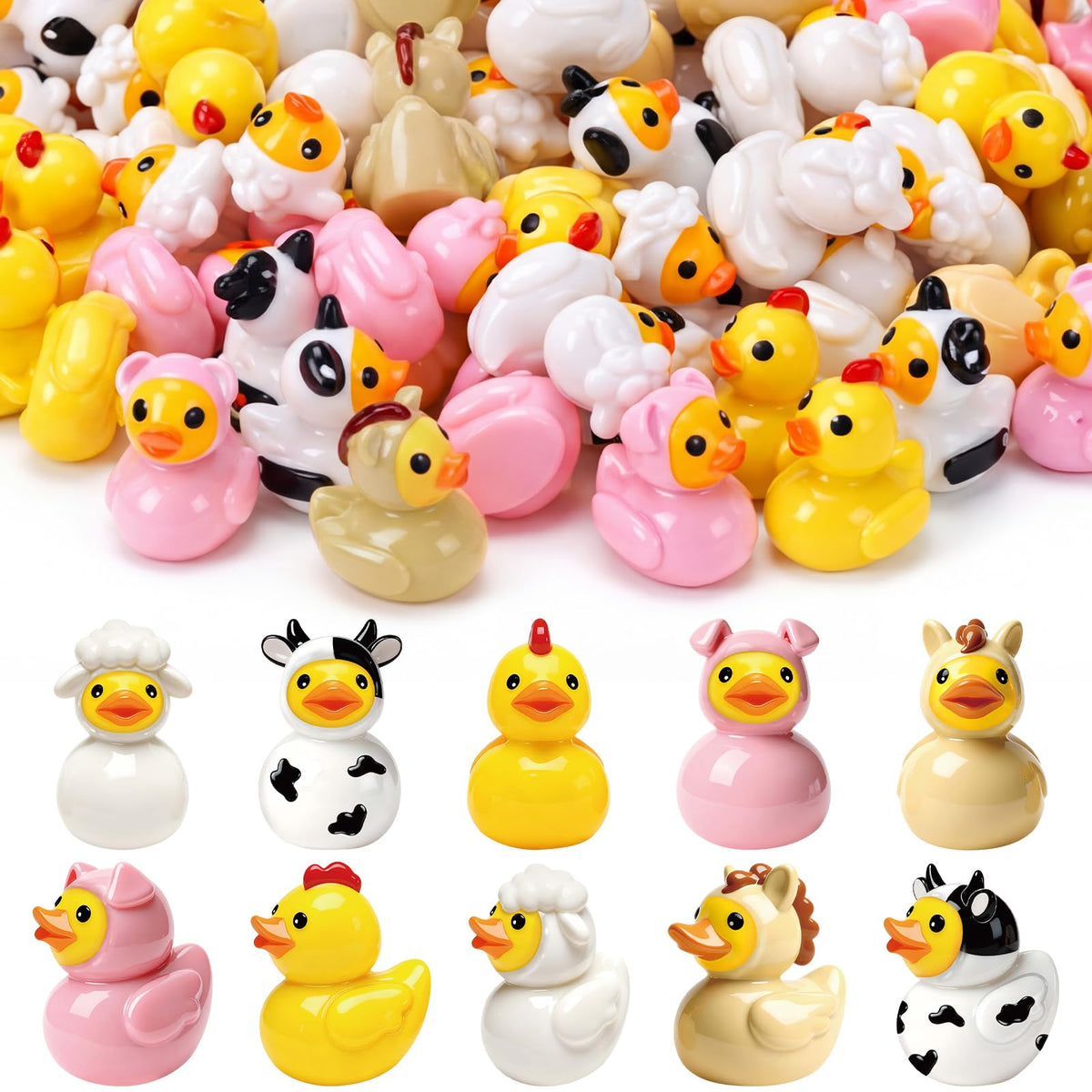 Novabright paquete frontal con 100 mini figuras mostrando variedad y ahorro