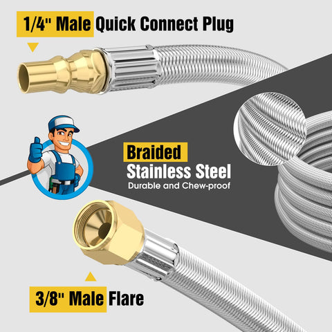 NQN manguera con trenzado acero inoxidable para mayor durabilidad