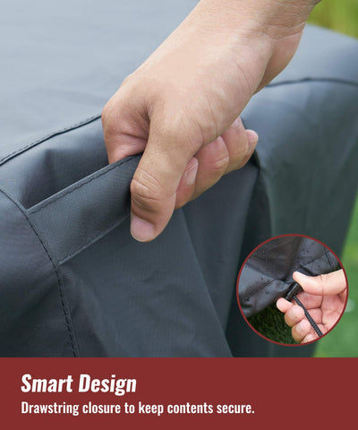NUPICK dobladillo elástico sujetando la funda frente al viento