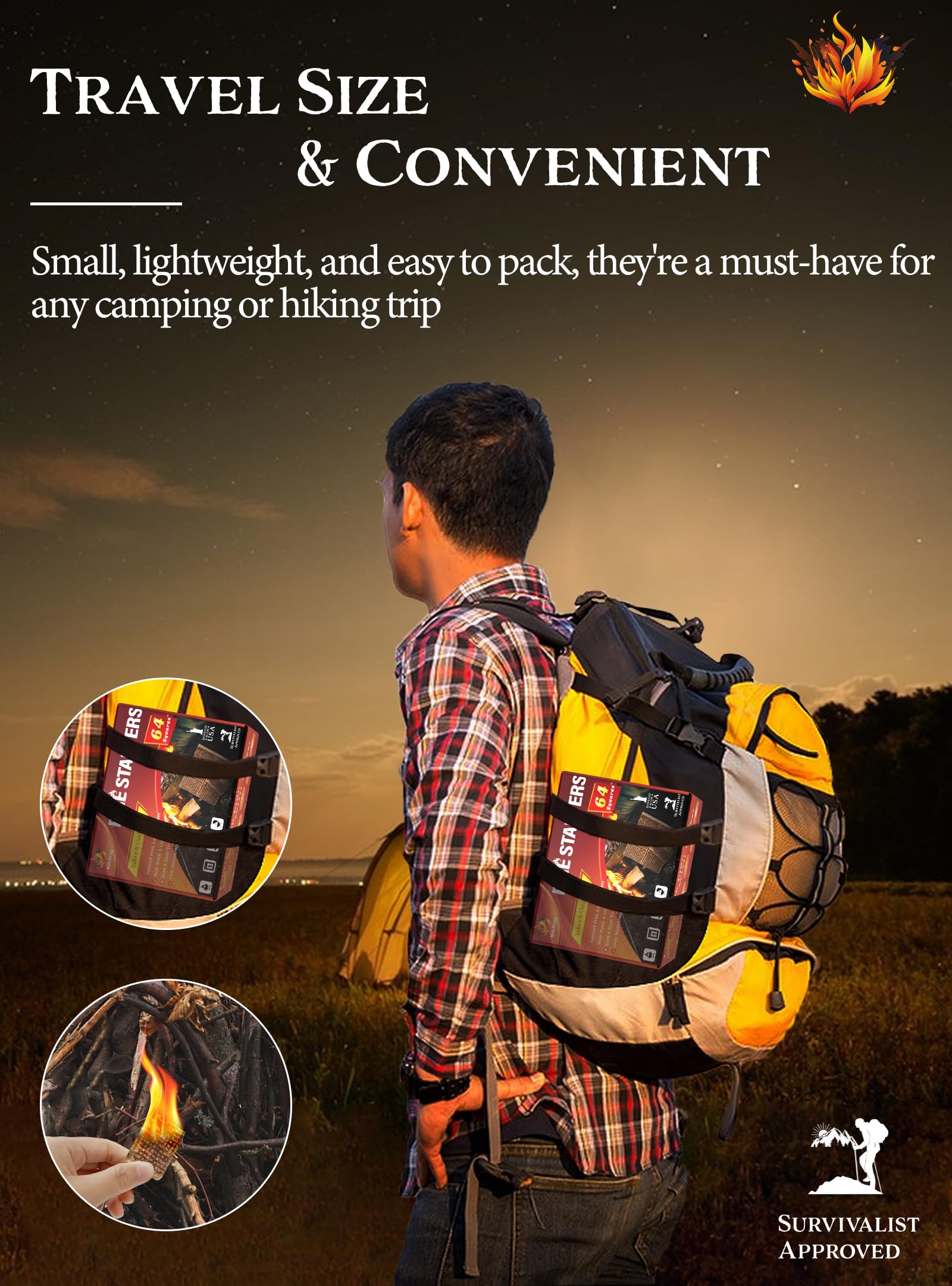 Nvkrvks almacenamiento en mochila, encendedores compactos para excursiones