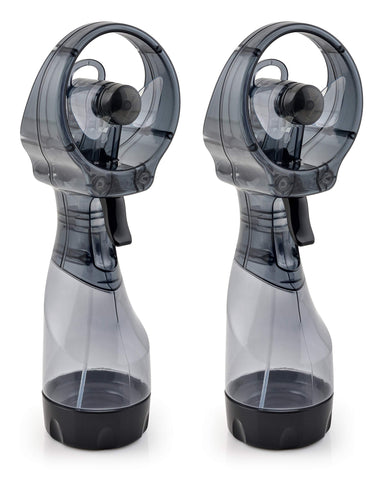O2COOL ventilador frontal gris mostrando diseño portátil y práctico