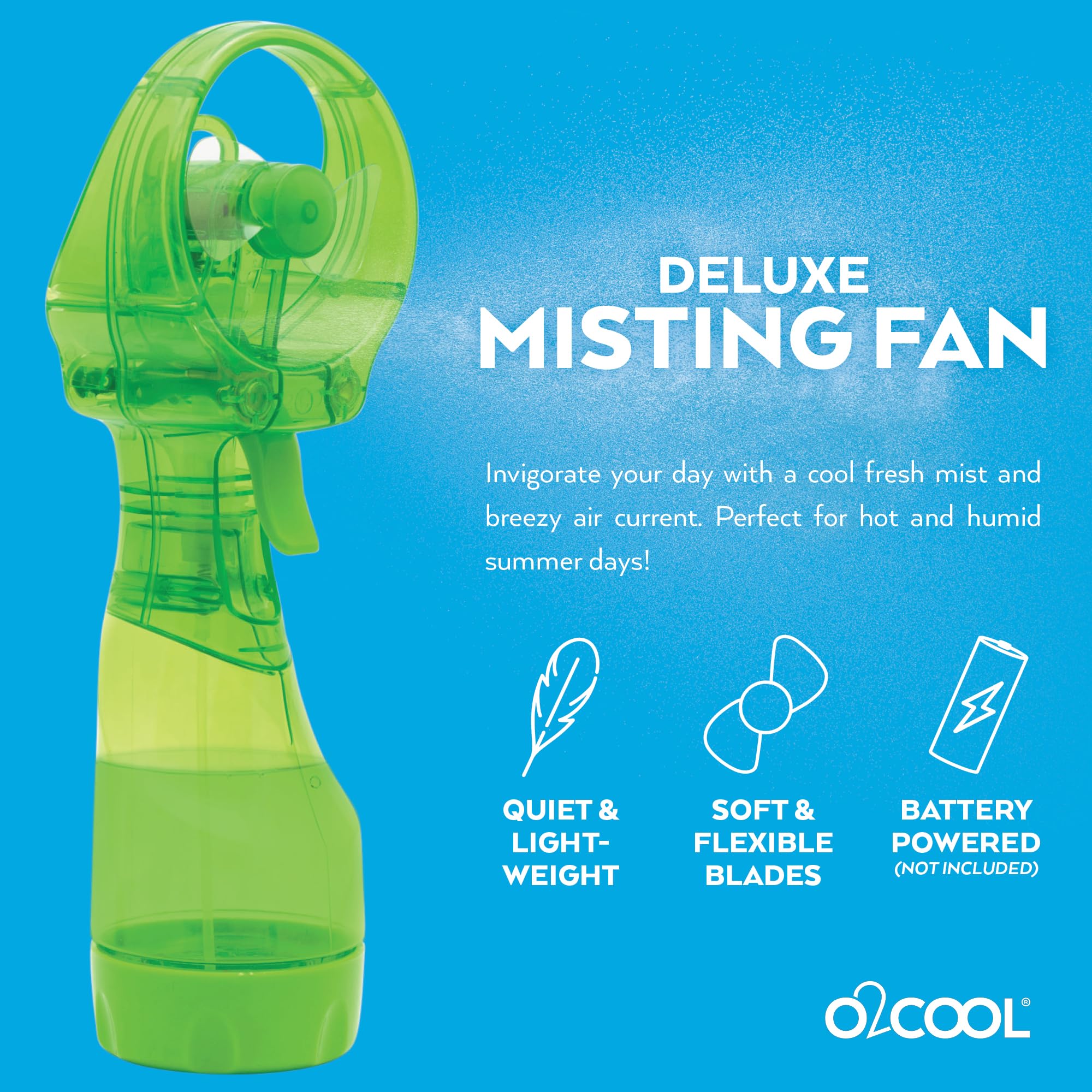 O2COOL detalle del nebulizador que muestra salida de niebla para refresco inmediato