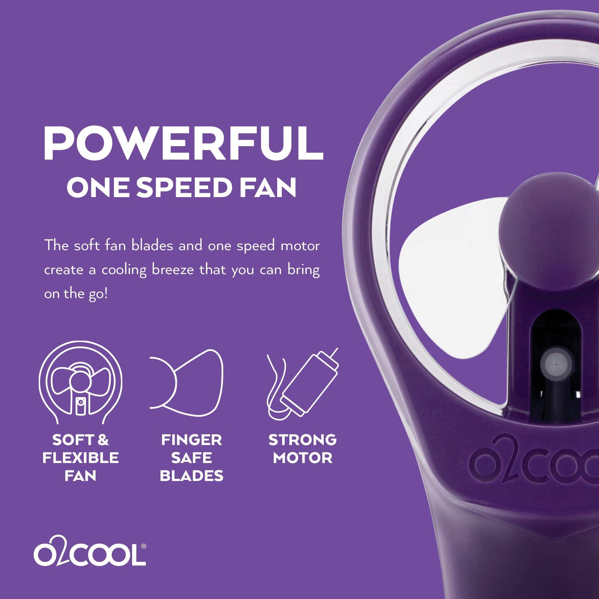 O2COOL comparación de tamaño en mano para mostrar lo compacto y ligero
