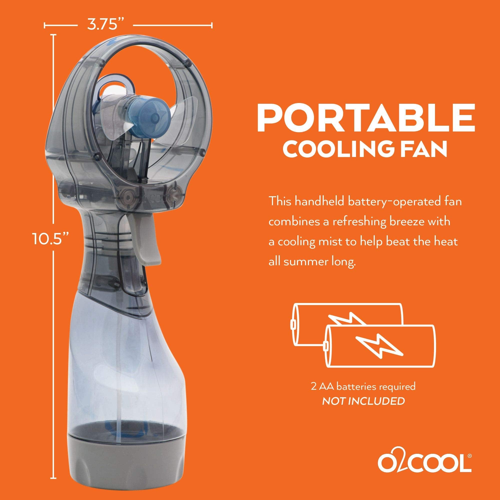 O2COOL superficie y acabado gris resistente, diseño fácil de agarrar