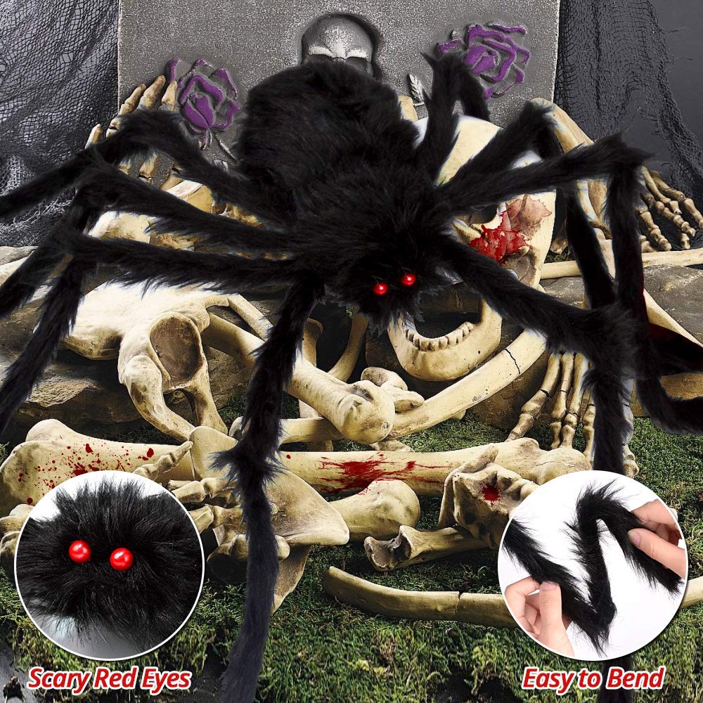 OCATO araña detalle cuerpo peludo con ojos rojos aporta efecto realista