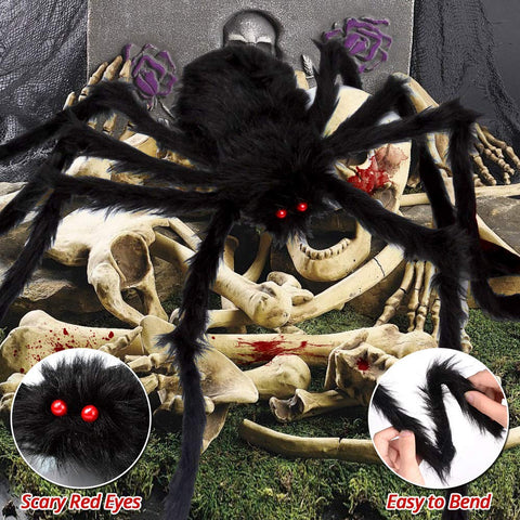 OCATO araña detalle cuerpo peludo con ojos rojos aporta efecto realista