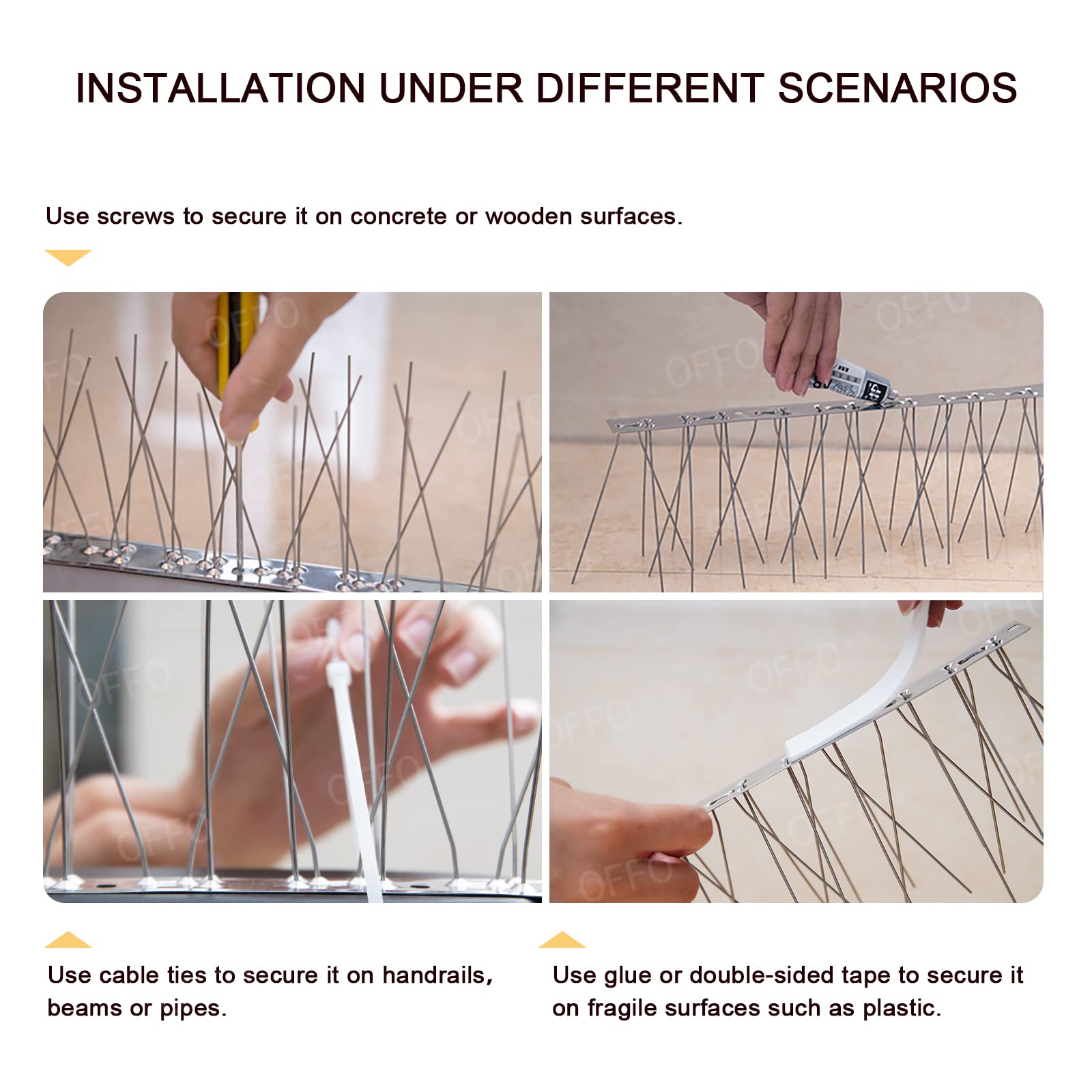 OFFO comparación de tamaño con una mano para visualizar escala y cobertura