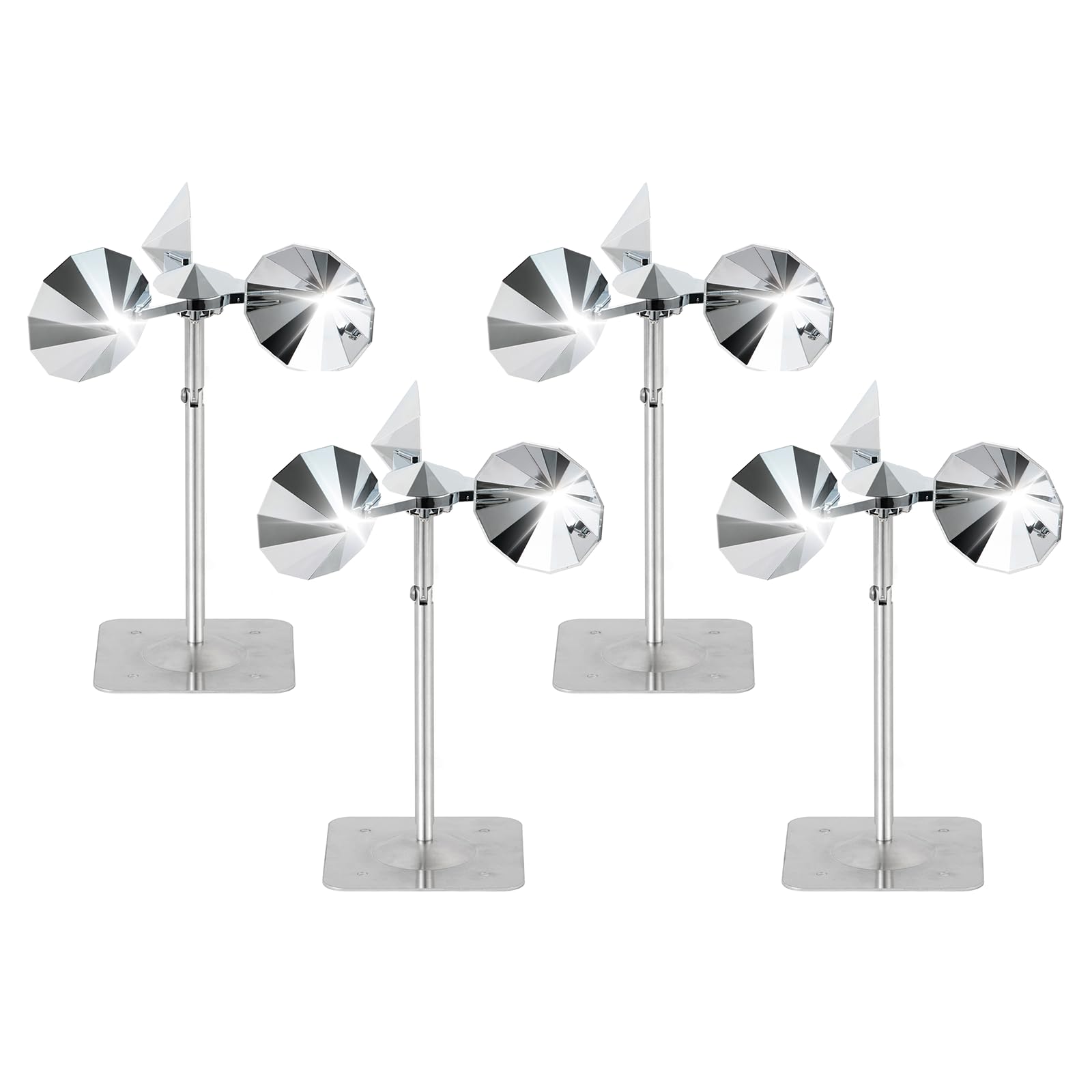 OFFO vista frontal del conjunto de 4 reflectores que disuaden aves
