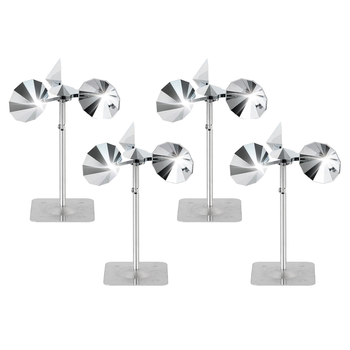 OFFO vista frontal del conjunto de 4 reflectores que disuaden aves