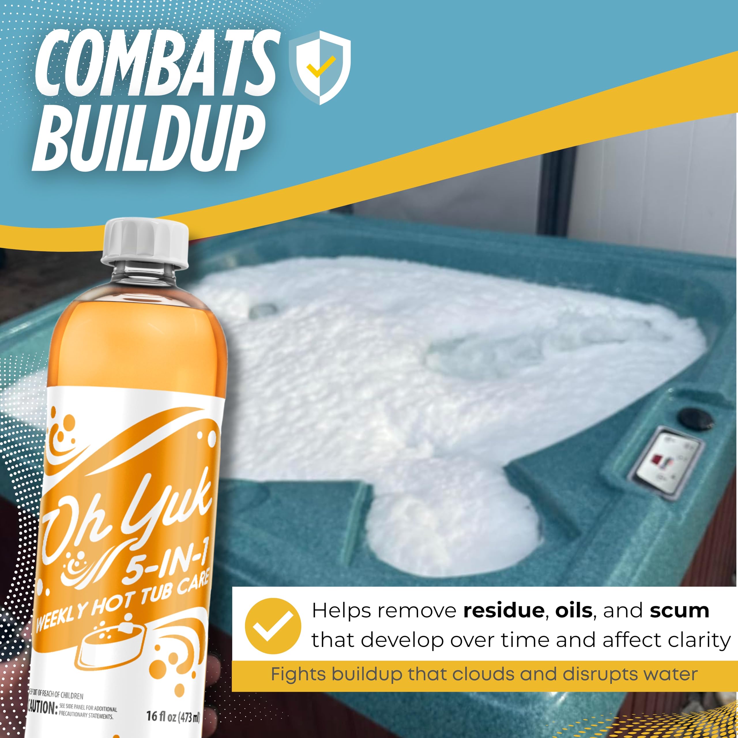 Oh Yuk línea de agua limpia tras tratamiento para menor acumulación