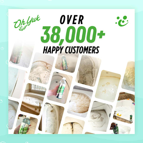 Oh Yuk tamaño a escala con mano mostrando cantidad por dosis