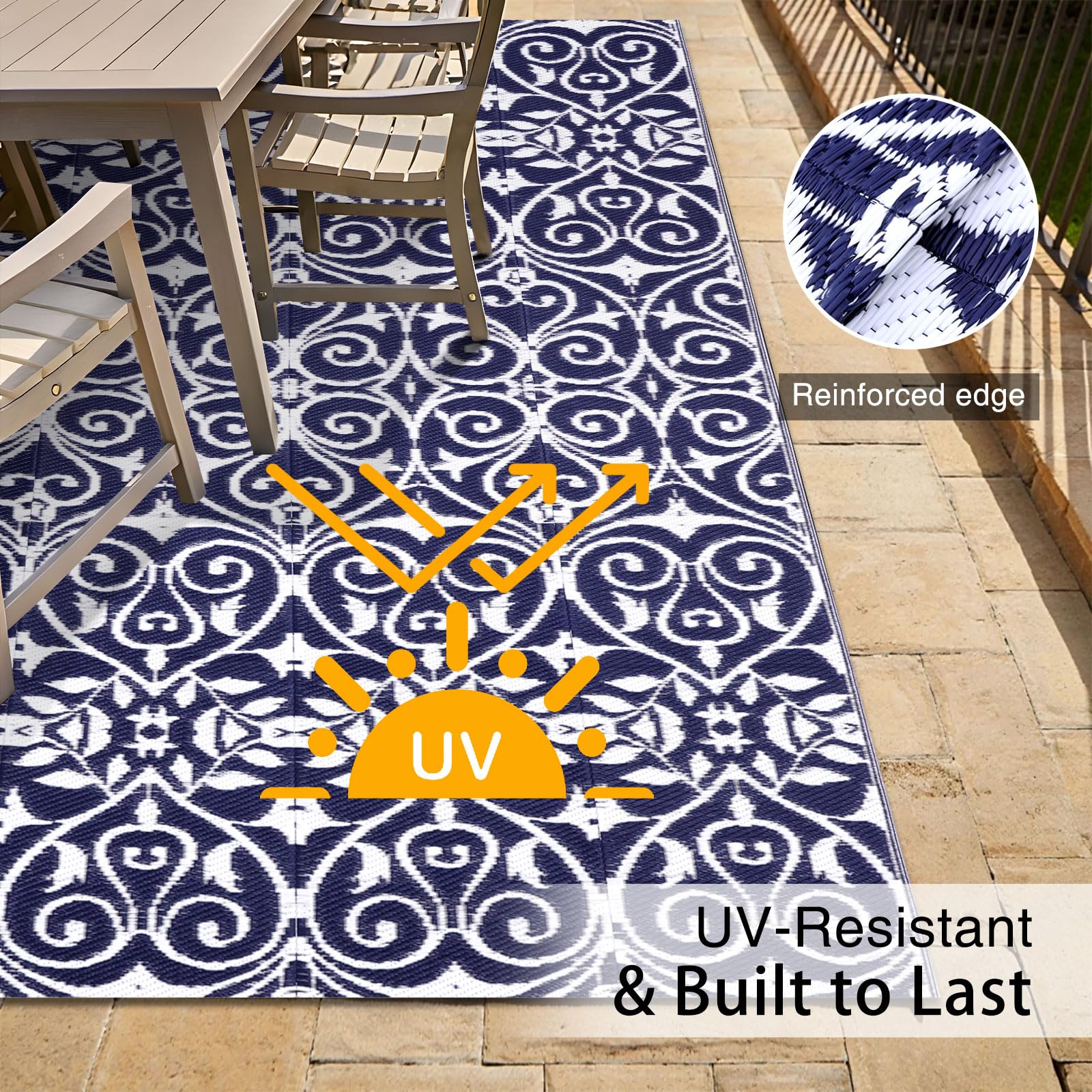 OLANLY alfombra en porche creando ambiente acogedor y resistente
