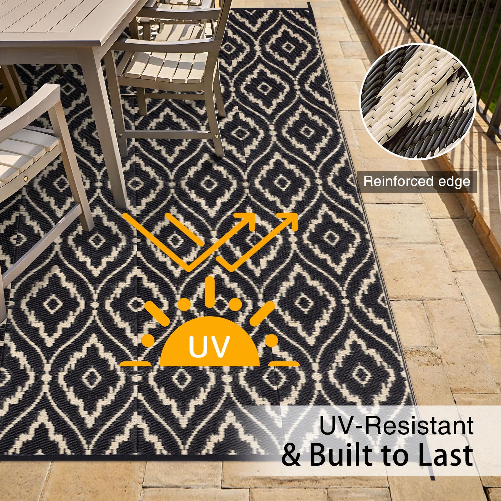 OLANLY alfombra en porche con muebles mostrando uso cómodo y decoración exterior