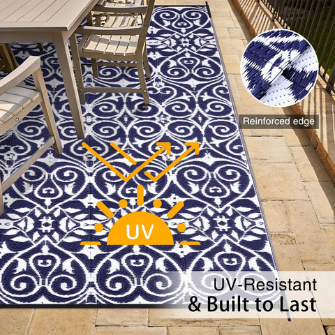 OLANLY alfombra en terraza con muebles evidenciando uso cómodo y decorativo