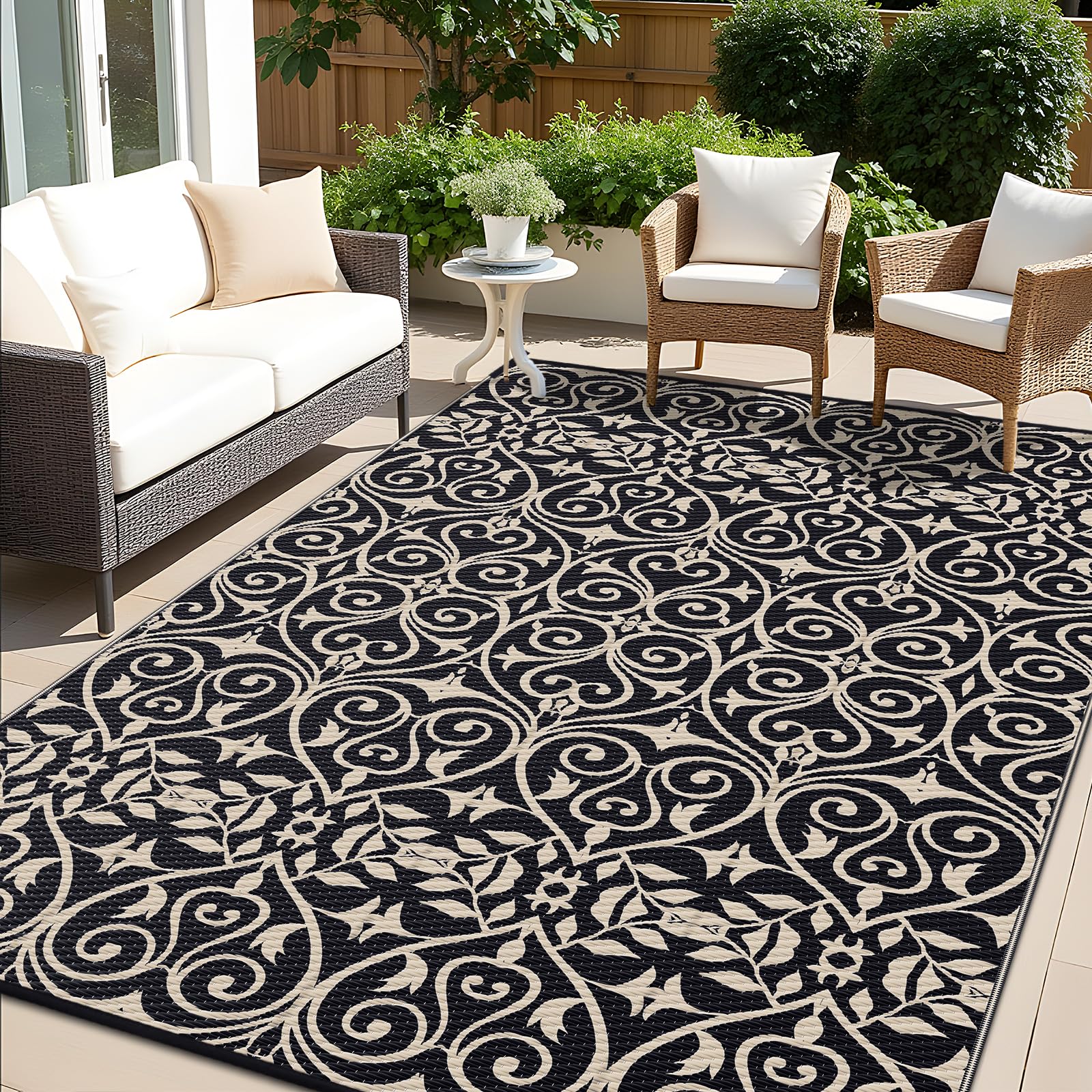 OLANLY alfombra exterior vista frontal con diseño atractivo y protección UV