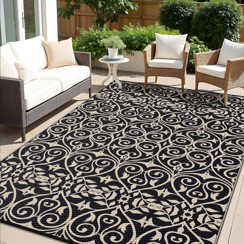 OLANLY alfombra exterior vista frontal con diseño atractivo y protección UV