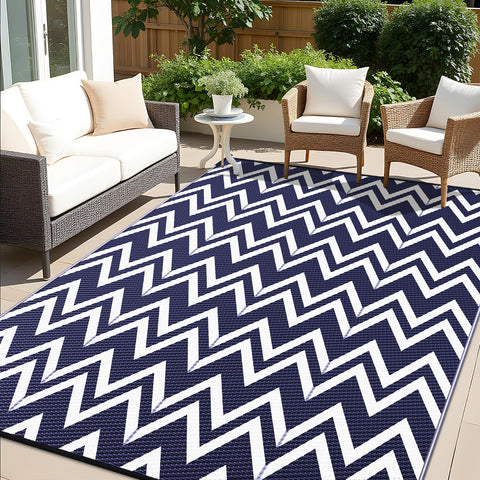 OLANLY alfombra frontal chevron azul marino mostrando diseño y resistencia