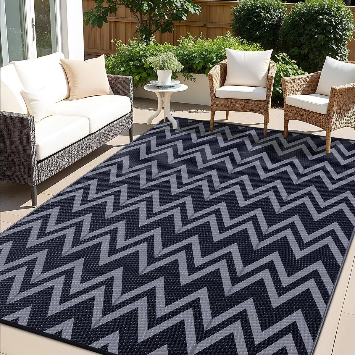 OLANLY alfombra exterior frontal muestra diseño chevron y resistencia