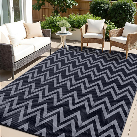 OLANLY alfombra exterior frontal muestra diseño chevron y resistencia