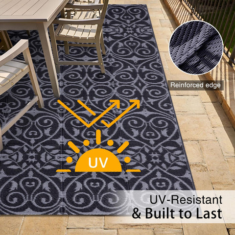 OLANLY alfombra colocada en patio con muebles, crea área acogedora exterior