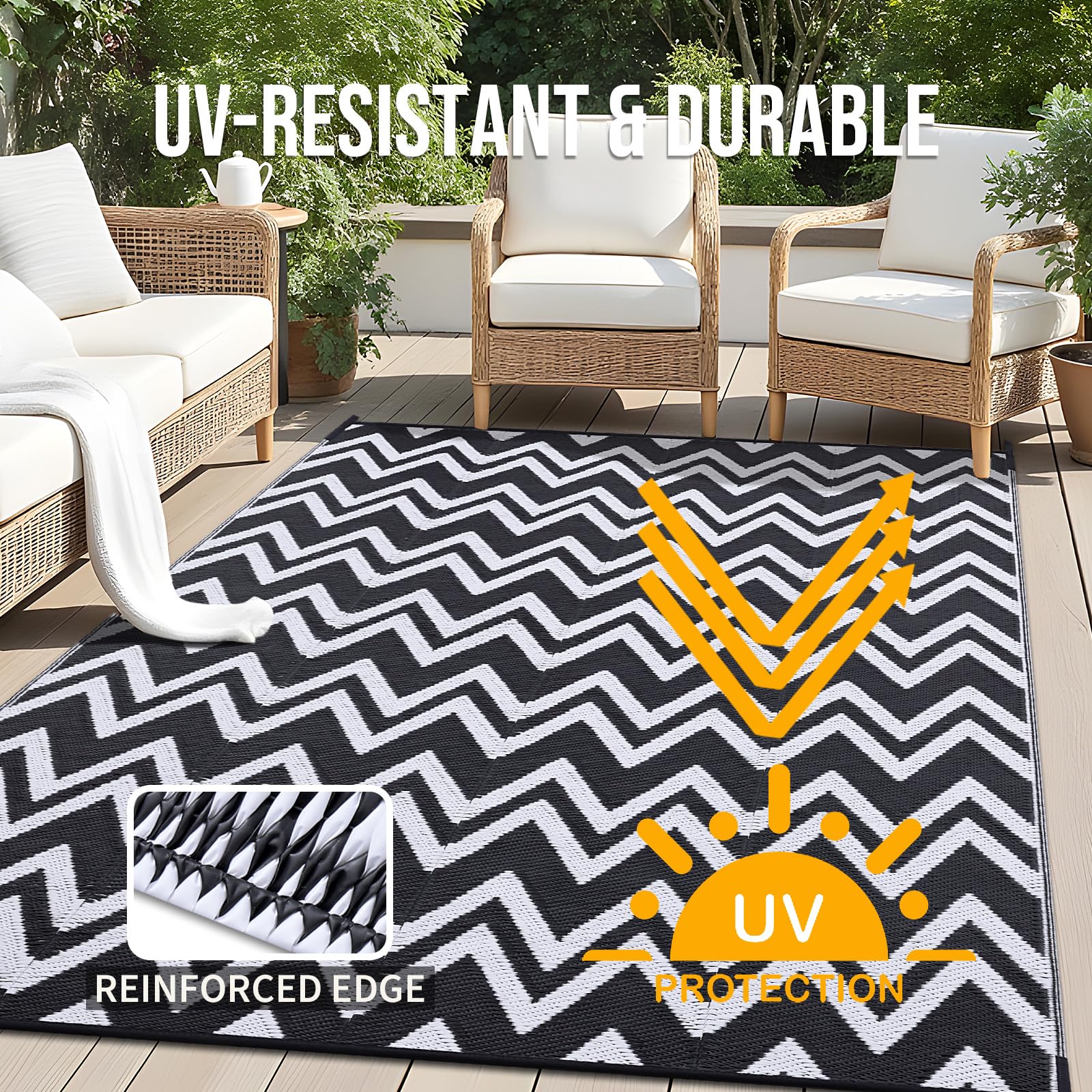 OLANLY alfombra junto a una silla para comparar tamaño 6x9 ft, ayuda a visualizar escala