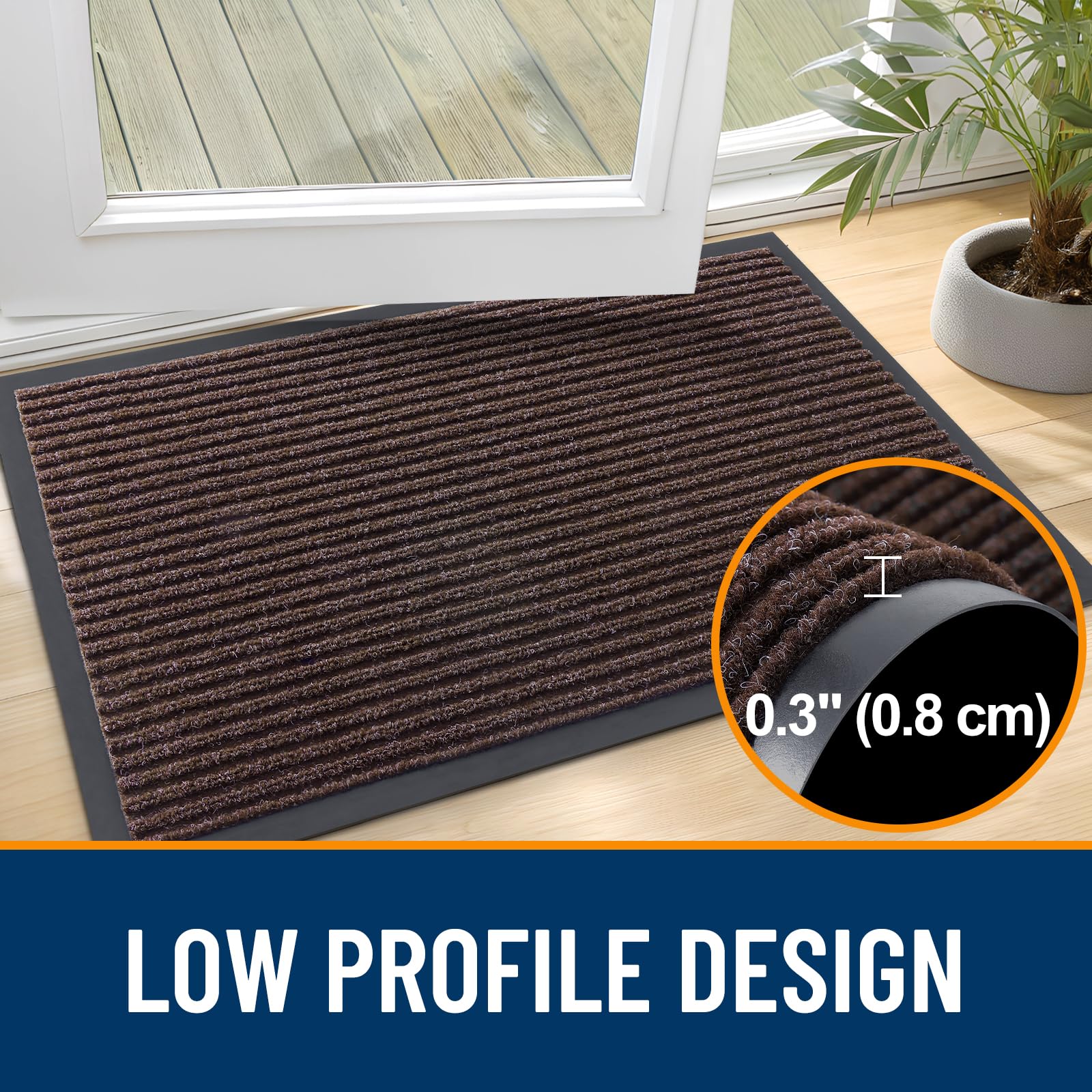 OLANLY felpudo junto a regla para comparar medidas y perfil bajo
