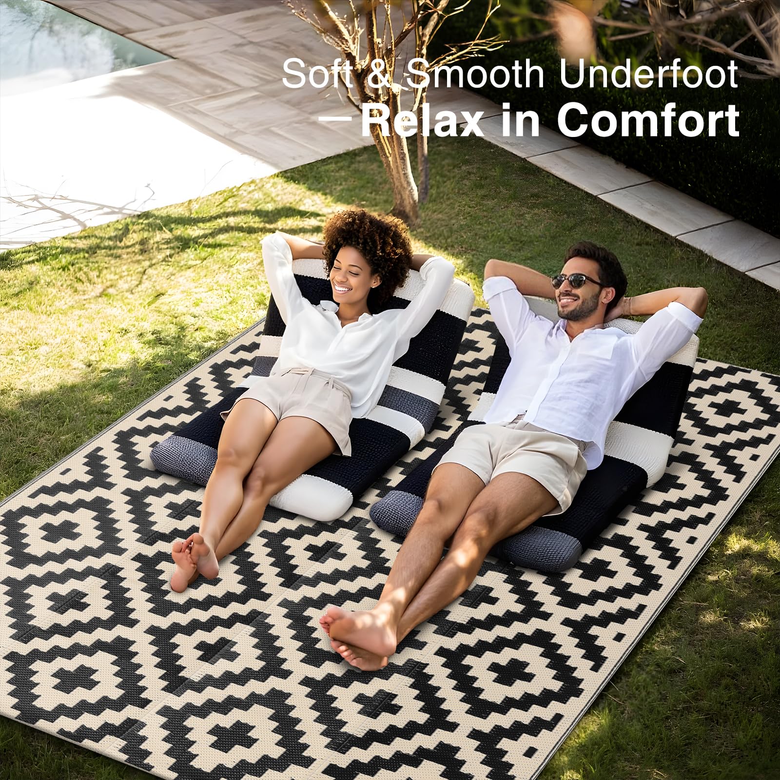 OLANLY alfombra doblada que muestra facilidad de transporte para camping