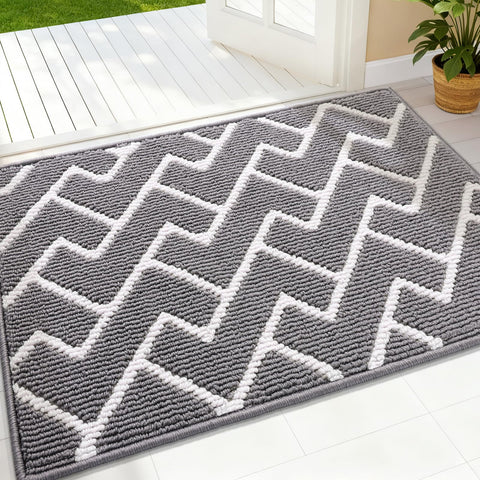 OLANLY felpudo frontal 36x24 con patrón geométrico y protección del suelo