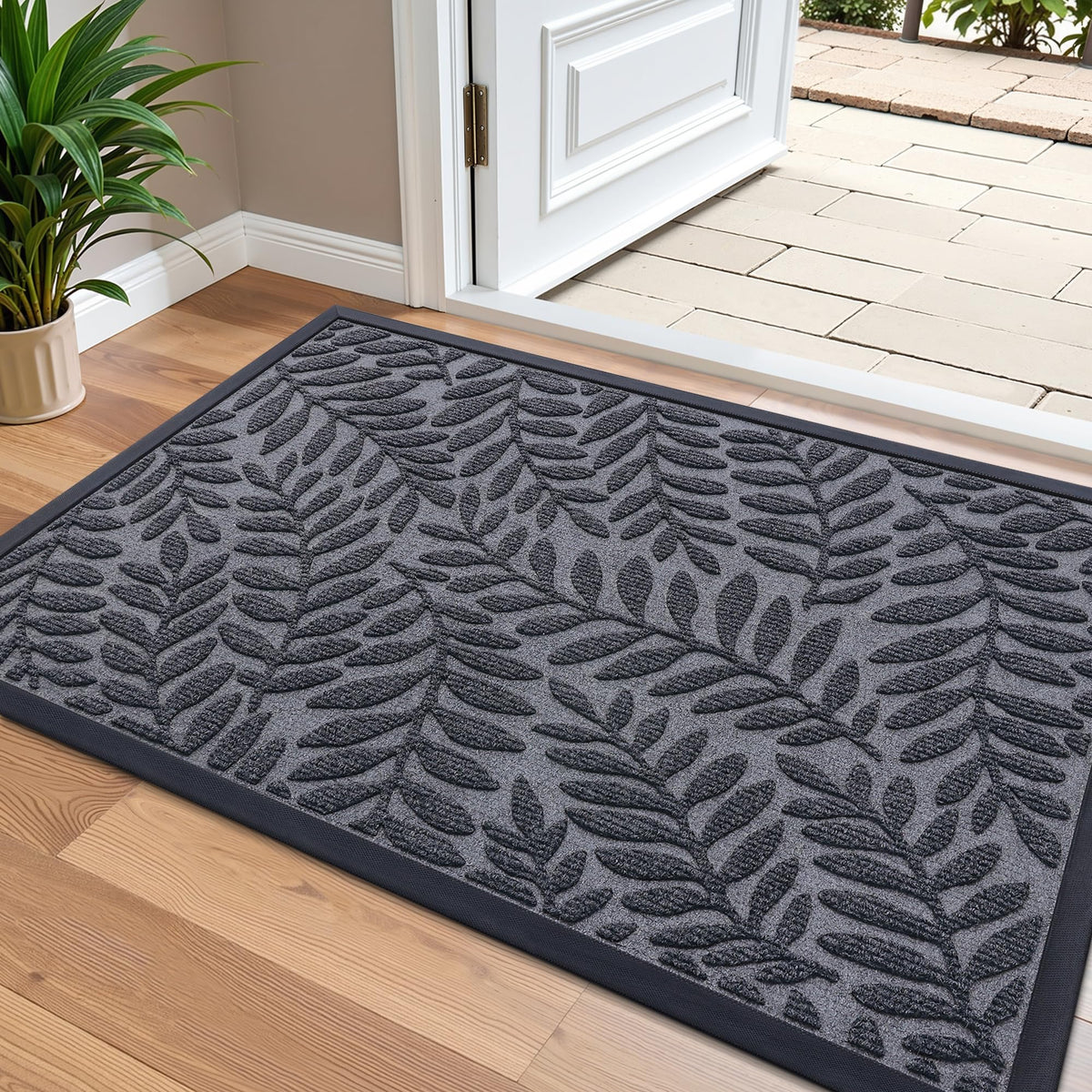 OLANLY felpudo frontal 36x24 con diseño resistente, protección inmediata