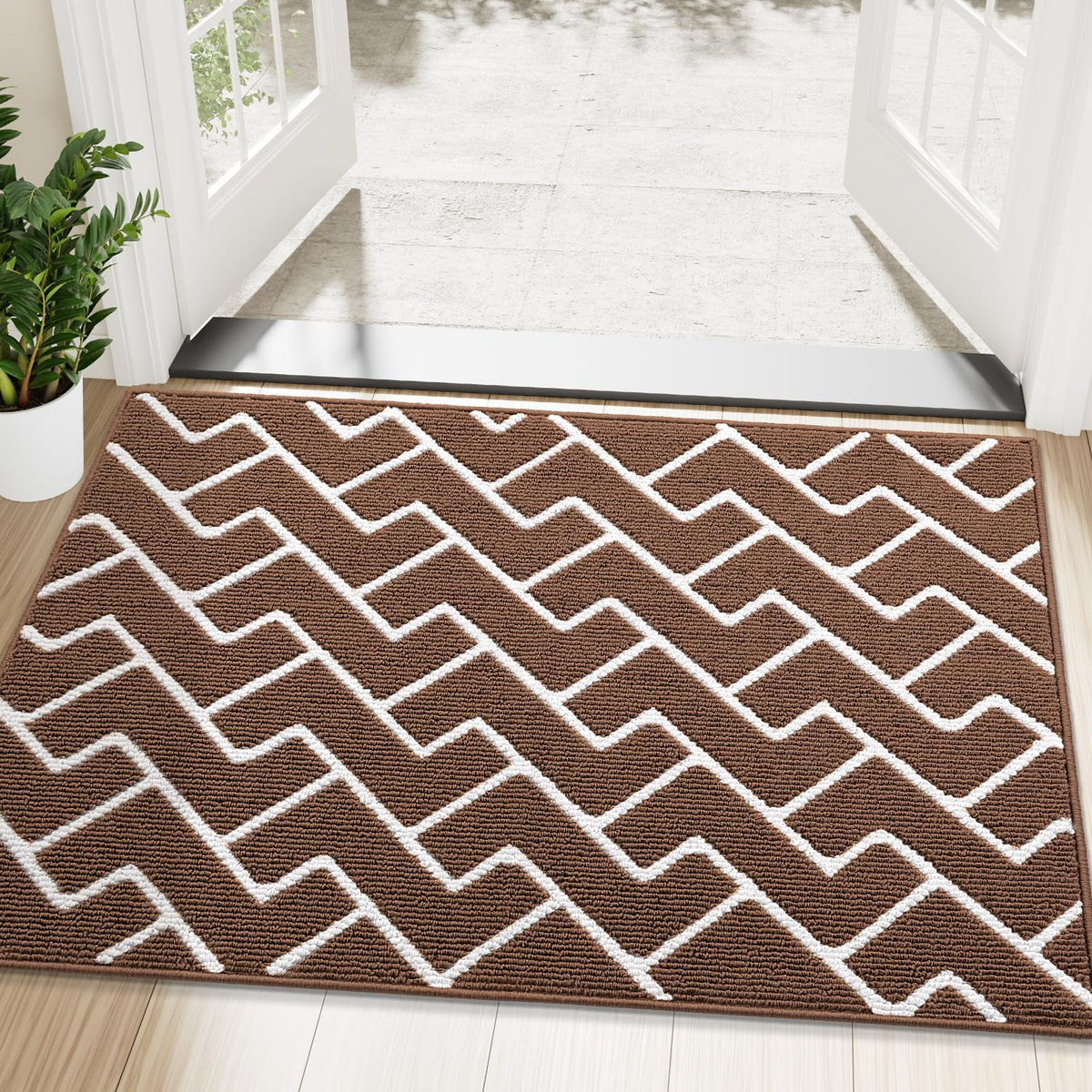 OLANLY felpudo frontal 48x32 color Coffee protege su entrada