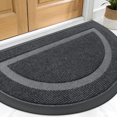 OLANLY felpudo semicircular frontal mostrando diseño resistente