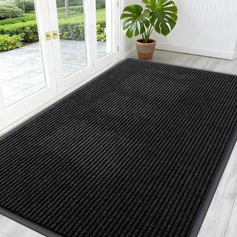 OLANLY felpudo frontal 59x34 presenta diseño de rayas y limpieza fácil