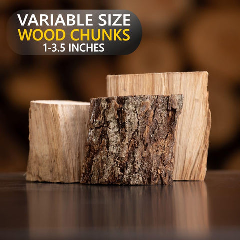 Close-up de trozos Old Potters hickory con textura y vetas, garantía de madera dura