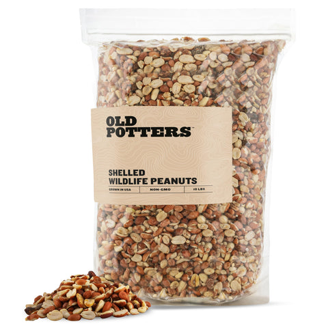 Old Potters paquete frontal mostrando 10 lb y beneficios nutricionales