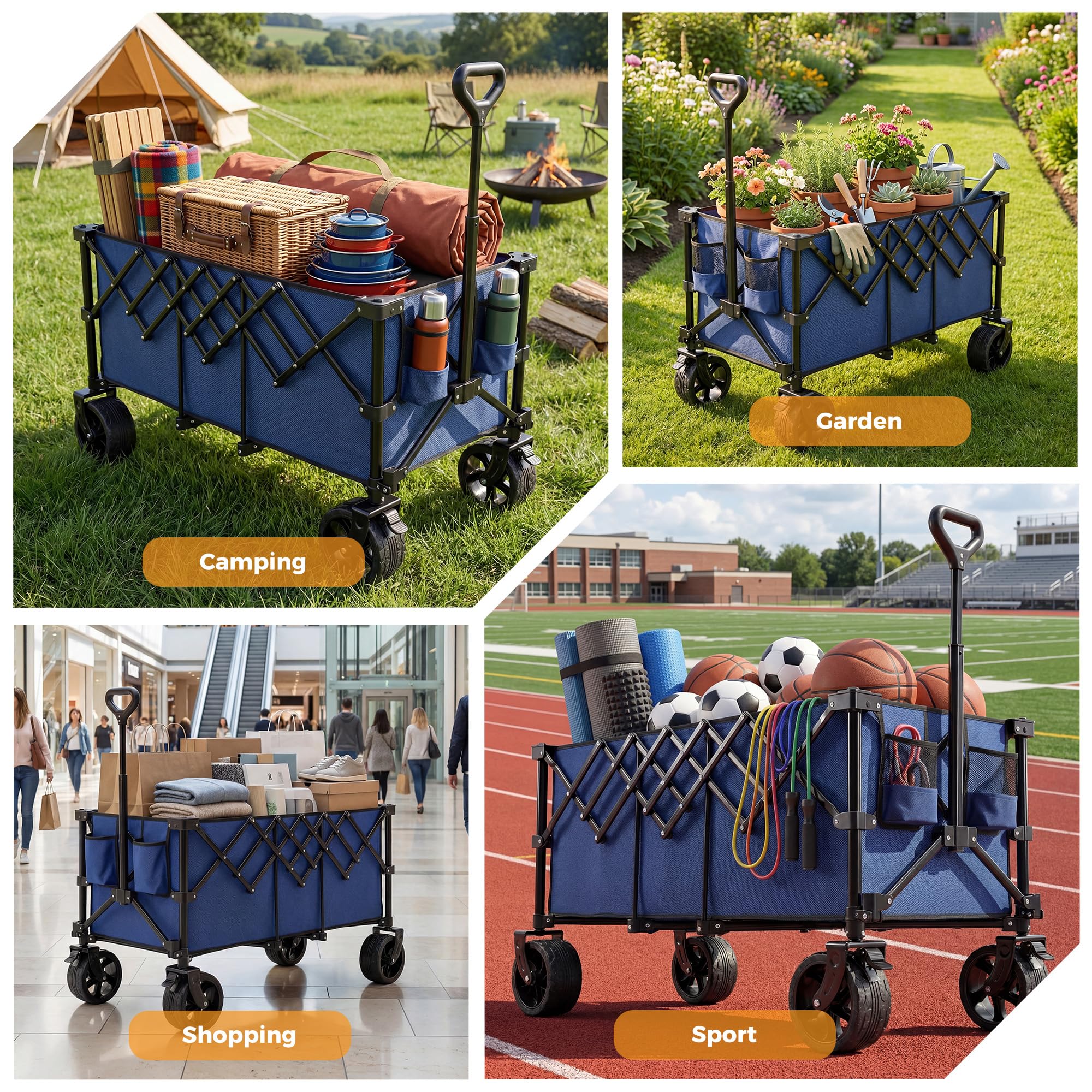 OLIXIS wagon en playa y camping transporte estable en arena y césped