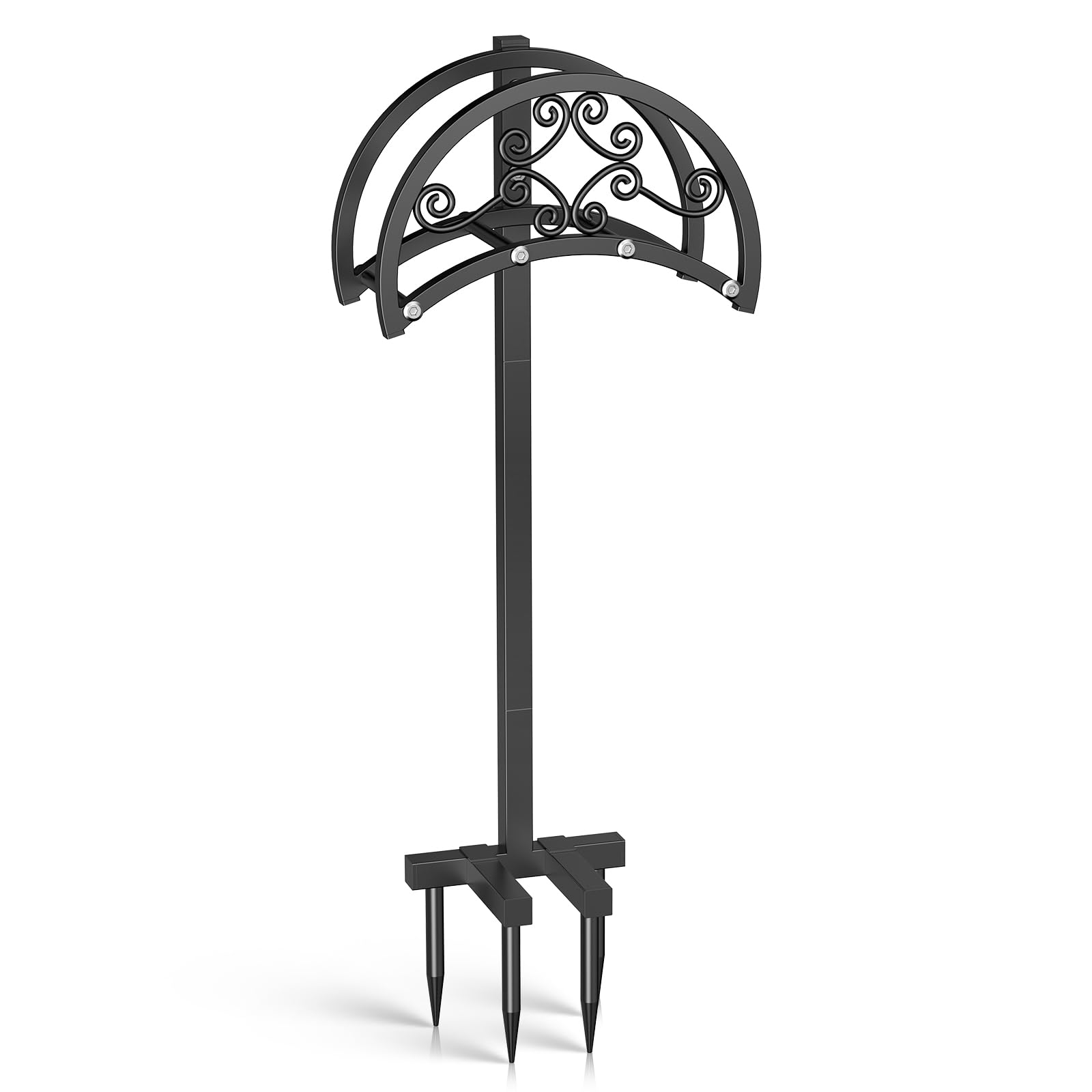OLV soporte manguera vista frontal muestra estabilidad y diseño decorativo