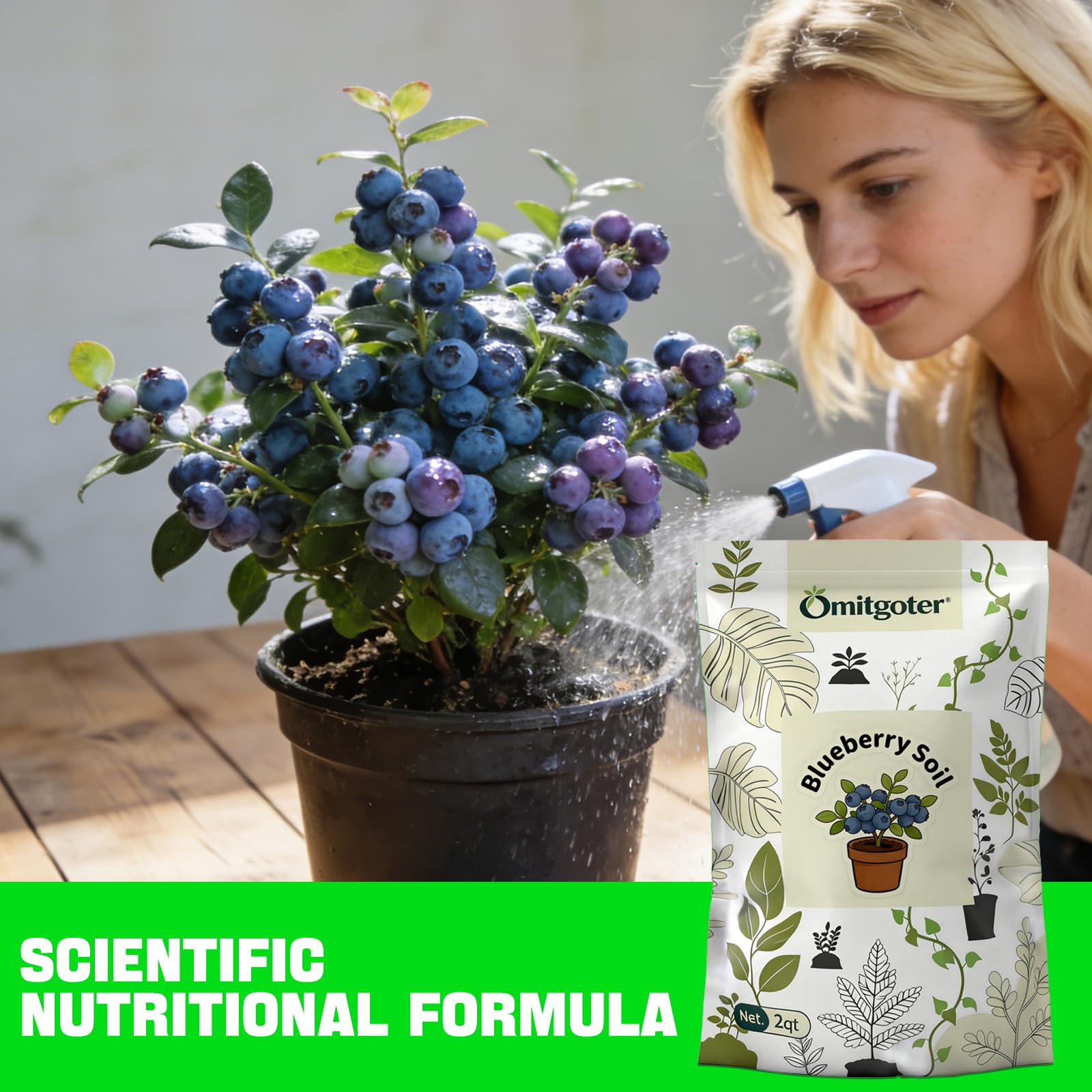 Omitgoter etiqueta con ingredientes orgánicos y composición beneficiosa