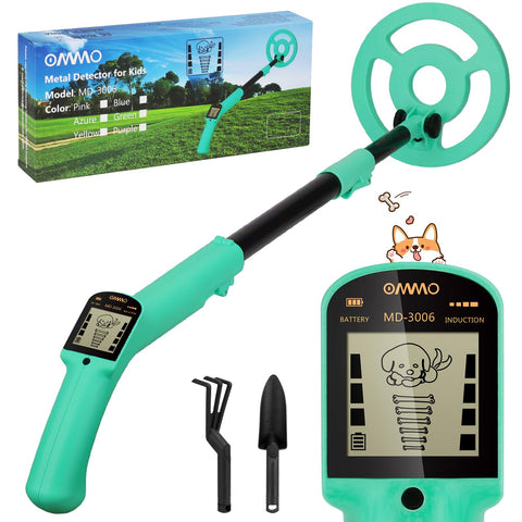 OMMO detector frontal con pantalla azul, diseño infantil y fácil manejo