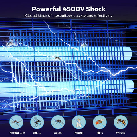 OnBeam detalle de rejilla eléctrica 4500V que elimina insectos al contacto