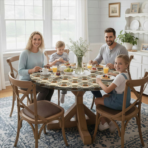 opstellen familia usando la mesa en picnic con tranquilidad