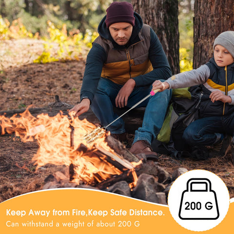 Opvixi palitos en uso asando malvaviscos cómodamente en fogata