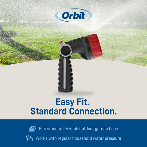 Orbit boquilla en jardín ofreciendo versatilidad en tareas diarias