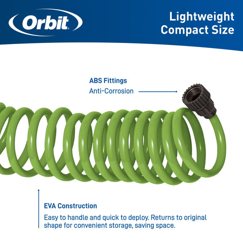Orbit manguera en uso regando macetas muestra facilidad de manejo