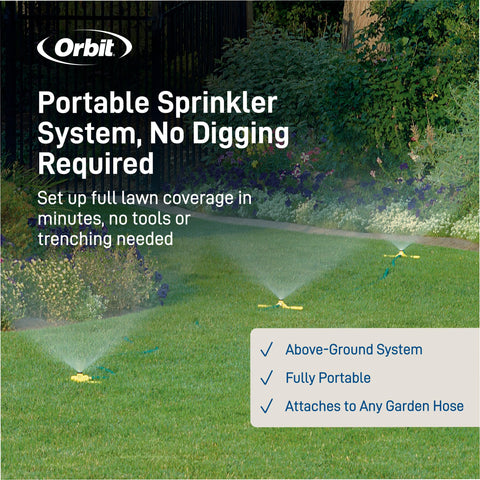 Orbit Port-A-Rain detalle de mangueras reforzadas, durabilidad y flexibilidad apreciables