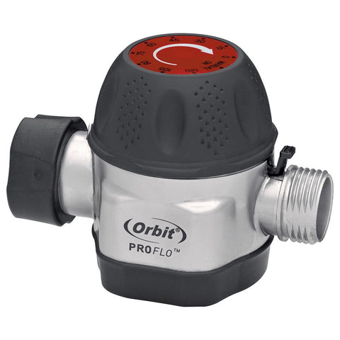 Orbit temporizador instalado en grifo de jardín que ahorra agua
