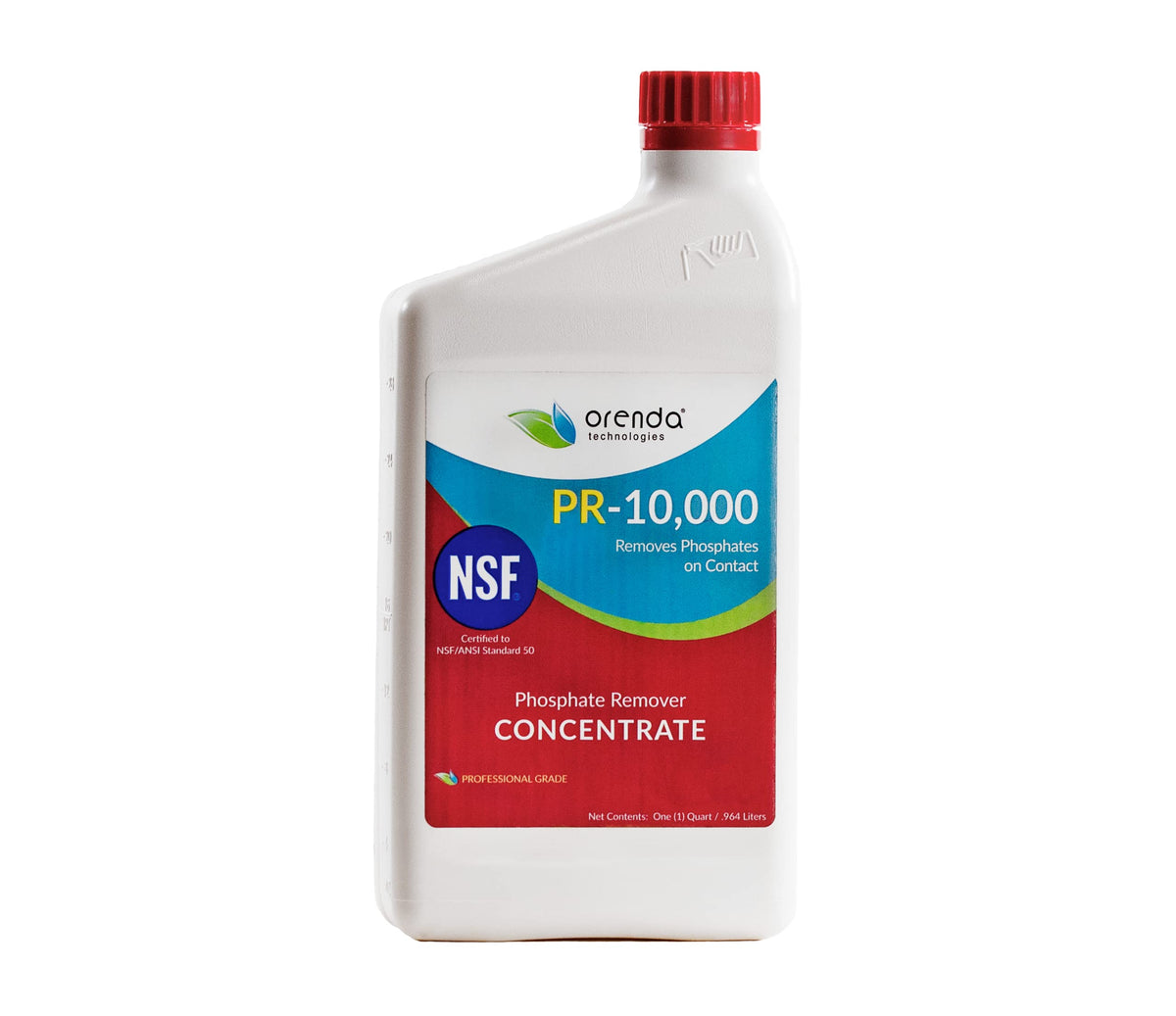 Orenda PR-10000-QT frente del envase mostrando etiqueta y volumen, claridad de producto